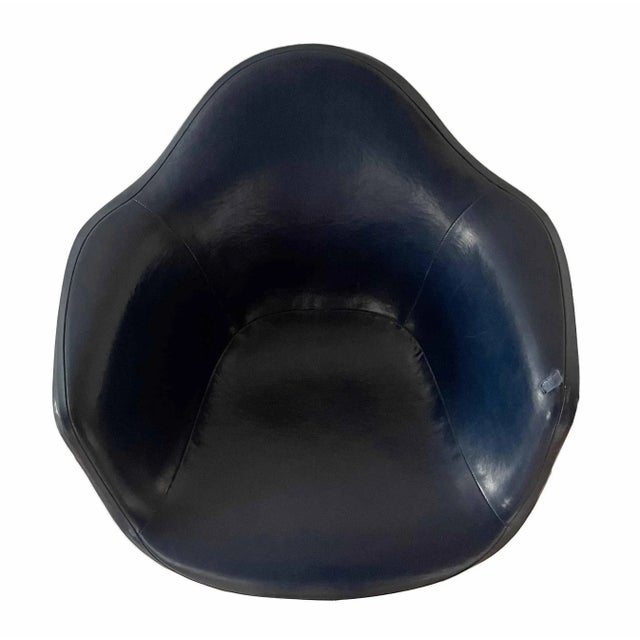 Navy Blue Eames for Herman Miller Molded Plastic Shell Armchair For Sale - Image 8 of 11