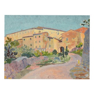Anja Decker, Italian Street Scene with Horse, 1932, Oil Painting on Canvas For Sale