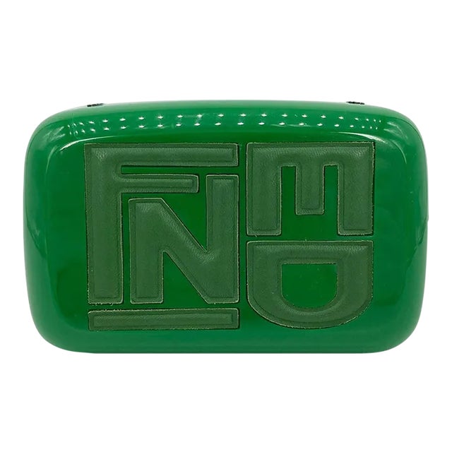 Fendi Green Logo Box Clutch | Chairish