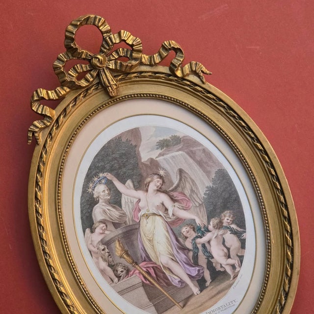 Glass Giovanni Battista Cipriani, the Nymph of Immortality, 1800s, Paper, Framed For Sale - Image 7 of 16