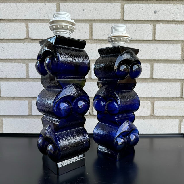 Table Lamps in Glass by Bengt Edenfalk, Sweden, 1970, Set of 2 For Sale - Image 9 of 11