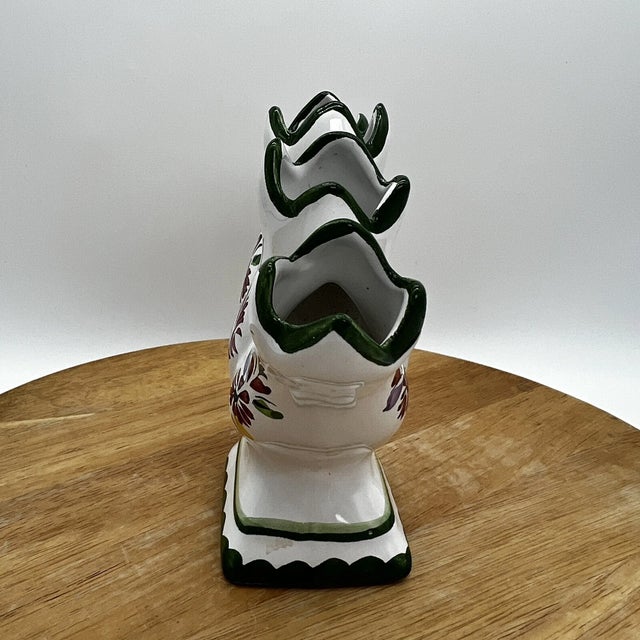Vintage MCM Jay Willefred Andrea Sadek Vintage Floral Portugal Pottery 5 Finger Vase For Sale In Houston - Image 6 of 6