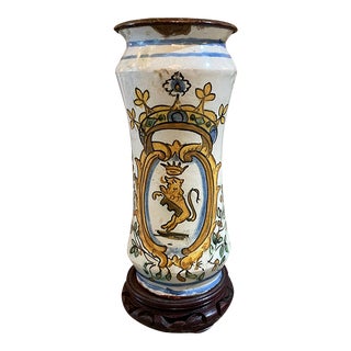 18th Century Italian Ceramic Jar Presented as a Lamp For Sale