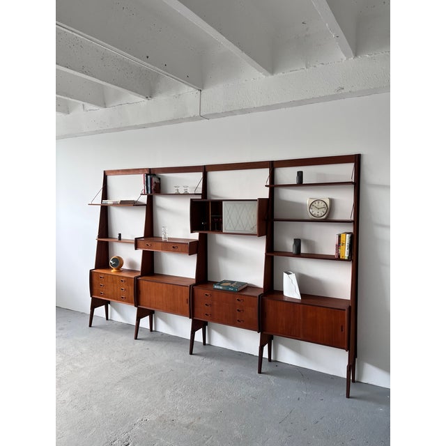Brown Vintage Norwegian Modular Bookcase, 1960s For Sale - Image 8 of 11