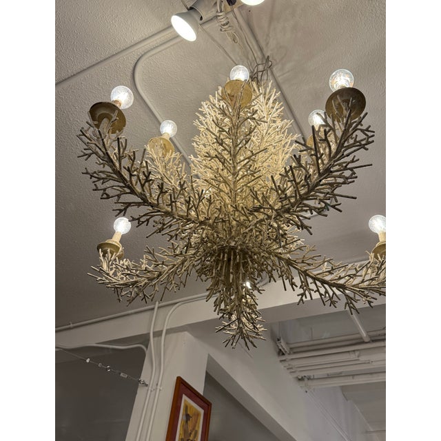 Contemporary Pride Sasser for Cosona Manufacturing 10-Light Metal Coral Chandelier For Sale - Image 3 of 12