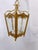 Traditional Vintage Bronze Lantern With Etched Glass Panels For Sale - Image 3 of 8