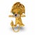 Contemporary Vintage Gemstone 18k Gold Lion Brooch For Sale - Image 3 of 6