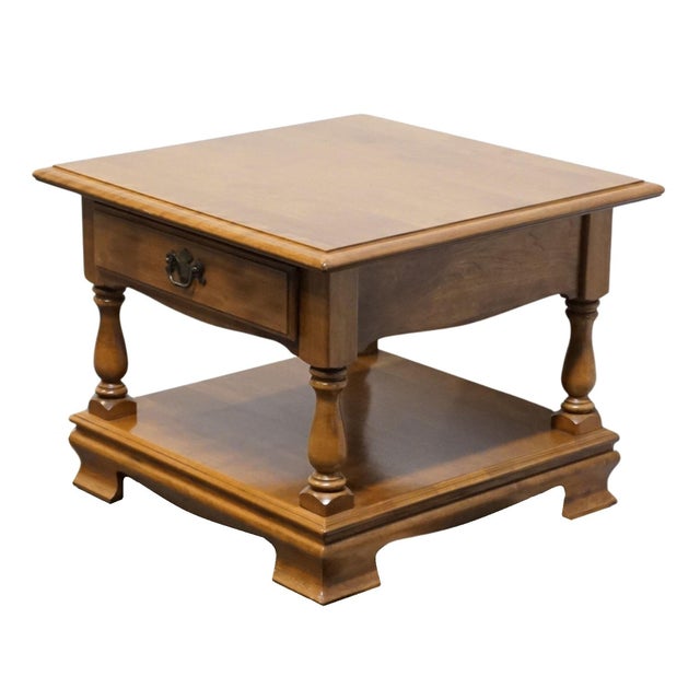 ETHAN ALLEN Heirloom Nutmeg Maple Colonial Early American 26" Square Accent End Table 10-8625 20" High 26" Wide 26" Deep...