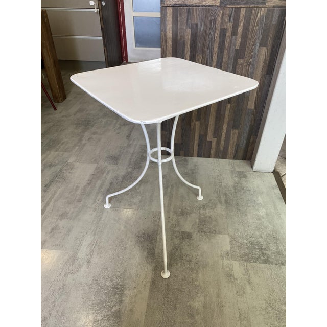 Square White Garden Table in Metal, 1950s For Sale - Image 16 of 18