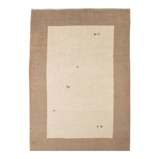 Vintage Hand-Knotted Persian Gabbeh Rug 6'9" X 9'9" For Sale