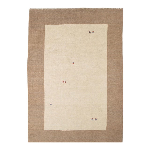 Vintage Hand-Knotted Persian Gabbeh Rug 6'9" X 9'9" For Sale