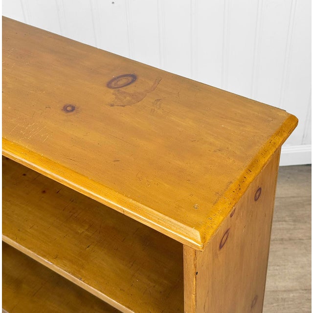 Wood Vintage Farmhouse Pine Bookshelf Cabinet For Sale - Image 7 of 12