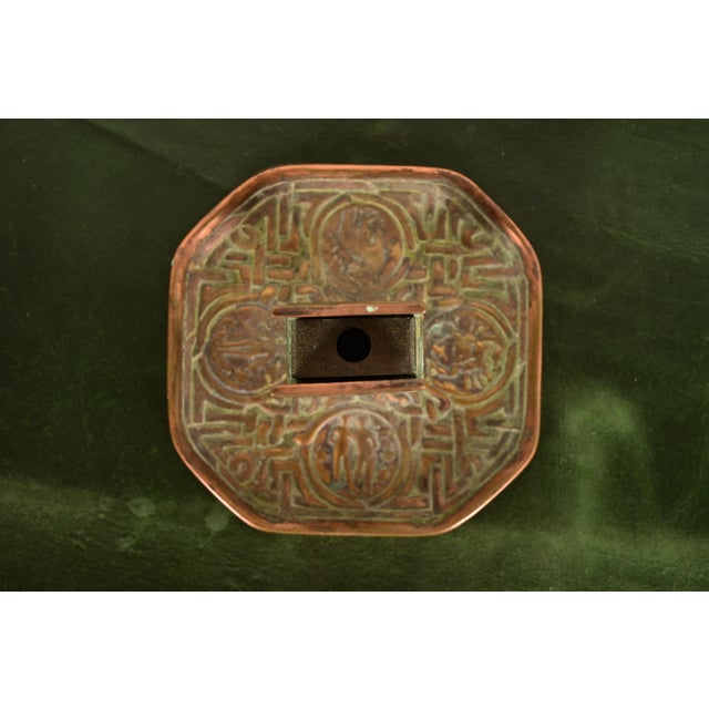 Early 20th Century Tiffany Studios New York Zodiac Pattern Bronze Match Box Holder For Sale - Image 5 of 11
