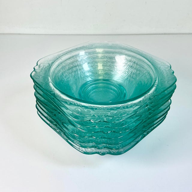 Indiana Glass Company 1970s Vintage Victorian Boho Chic Indiana Glass Co. Recollection Dessert Bowls - Set of 8 For Sale - Image 4 of 11