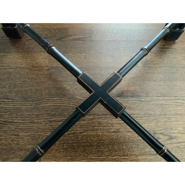 Black 1970s Chinoiserie Faux Bamboo Tea Table / Occasional Table For Sale - Image 8 of 13