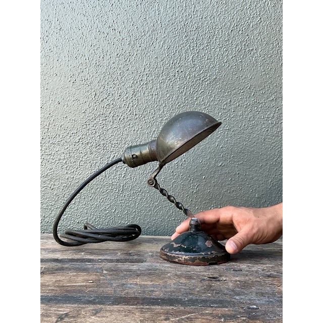 Vintage Industrial Articulated Desk Lamp With Clip For Sale - Image 12 of 12