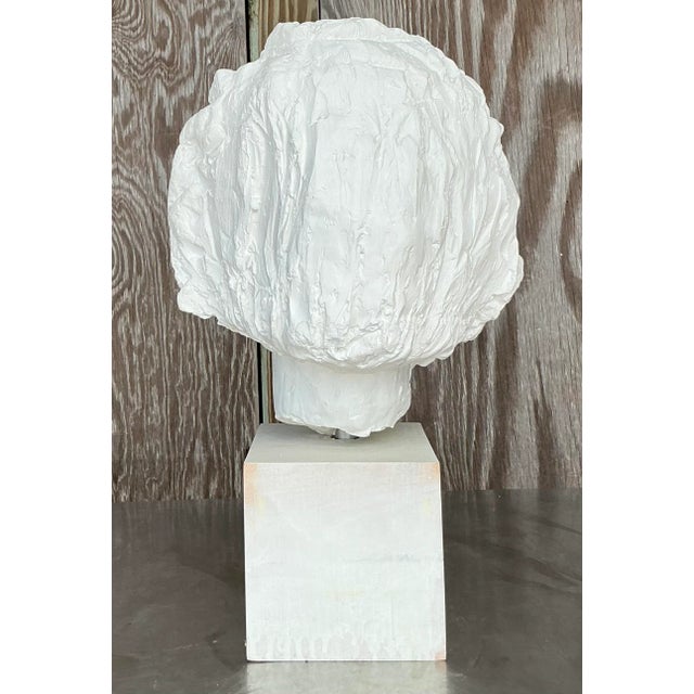 Mid 20th Century Vintage Boho Plaster Bust of Woman For Sale - Image 5 of 9