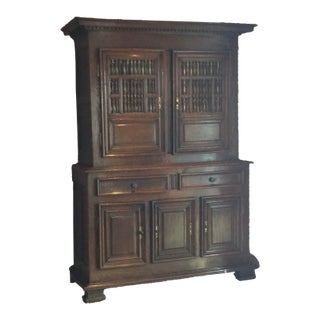 French Oak 1730 2piece Hutch With Built in Tv Extension Arm. For Sale