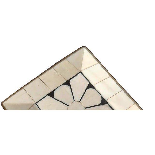 Vintage Handcrafted Bone Inlay and Brass Trim Trinket Box For Sale - Image 4 of 10