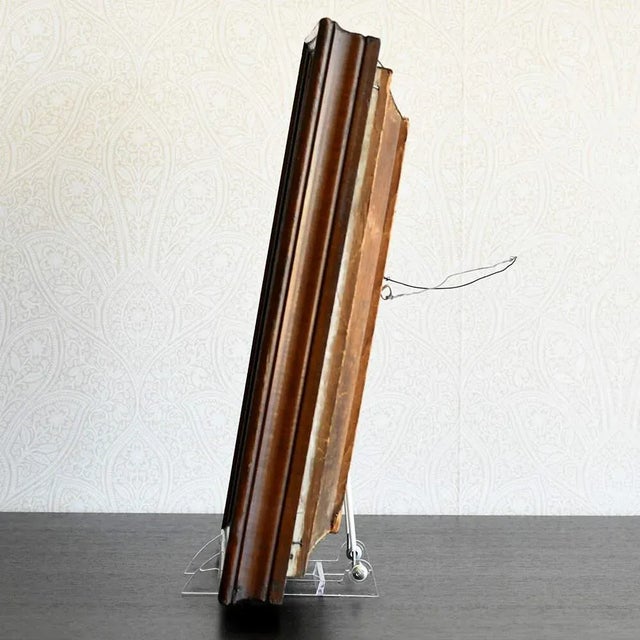 Capture a piece of American history with this exquisite Antique Black and Gold Banner Detail Wooden Frame with print...