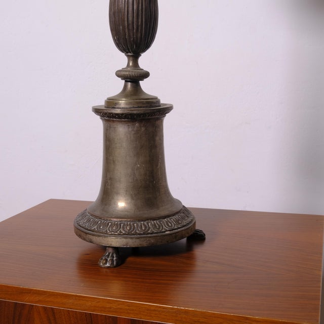 Antique 19th Century Silver-Plated Copper Torch-Holder Floor Lamp For Sale - Image 13 of 18