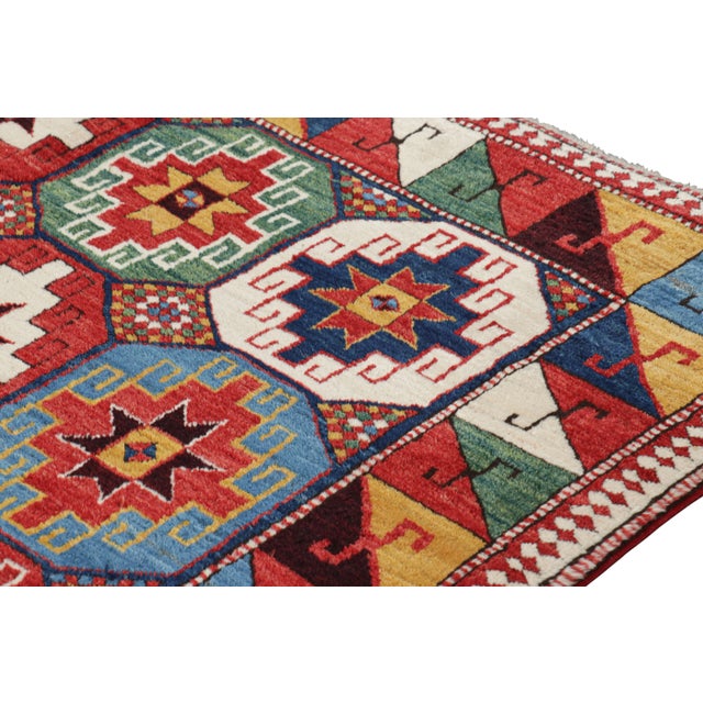Vintage Turkish Tribal Runner in Red With Colorful Medallions | Rug & Kilim For Sale In New York - Image 6 of 8