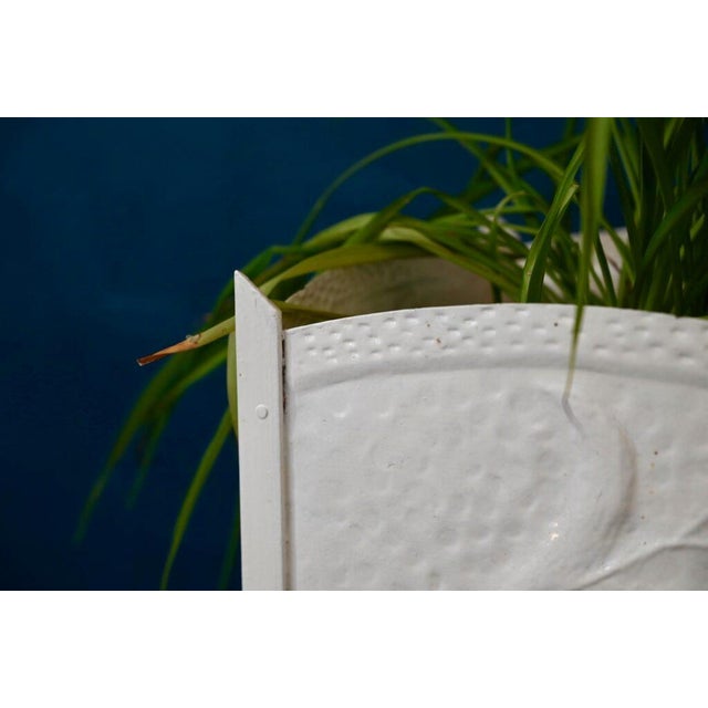 White Antique Art Nouveau Metal Planter, France, 1900s For Sale - Image 8 of 16