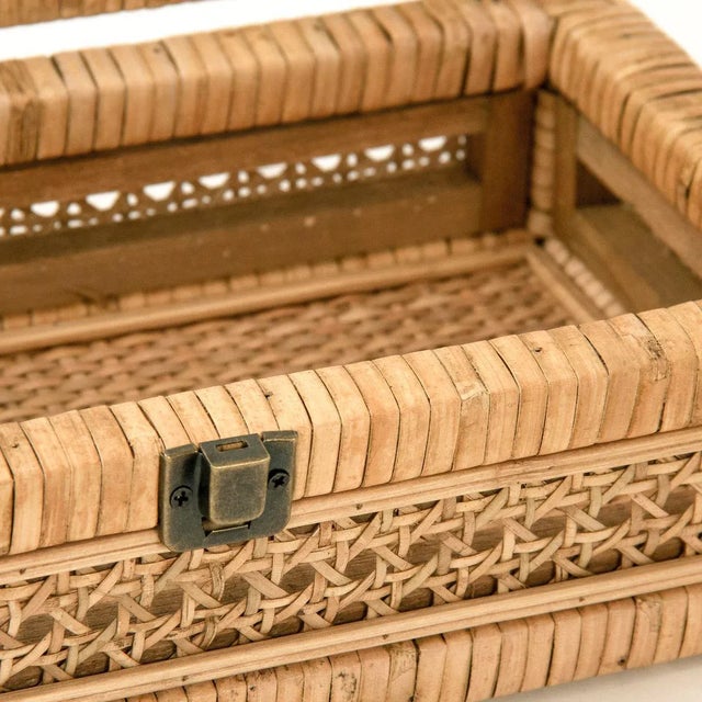 Leigh Rattan Storage Box in Mustard Chairish