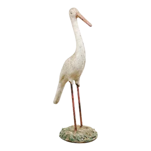 Mid 20th Century French Crane Bird Garden Statue