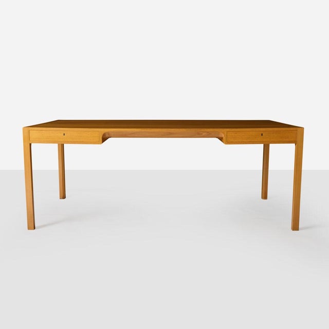 Tan Large Elmwood Desk by Bernt Petersen For Sale - Image 8 of 12