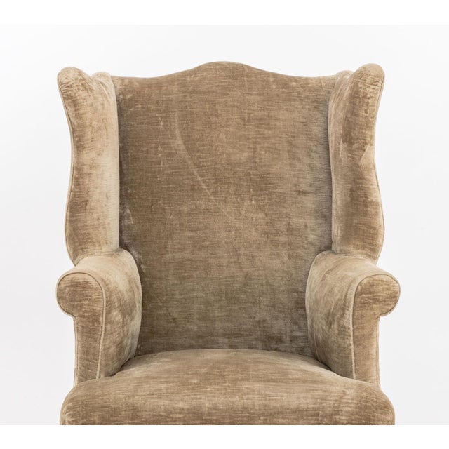 George III Style Upholstered Wingback Armchairs, 2 For Sale In New York - Image 6 of 9