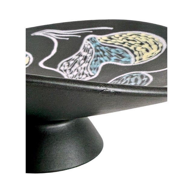 1960s Mid-Century Danish Stoneware Holm Sørensen for Søholm Burgundia Footed Bowl For Sale - Image 5 of 5