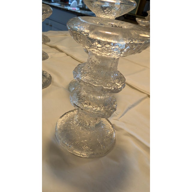 Transparent Set of 3 1970s Iittala Festivo Four Ring Candlesticks, Design Timo Sarpaneva For Sale - Image 8 of 10