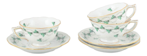 Vintage Porcelain Demitasse Cups with Saucers by Herend, Hungary, Set of 6
