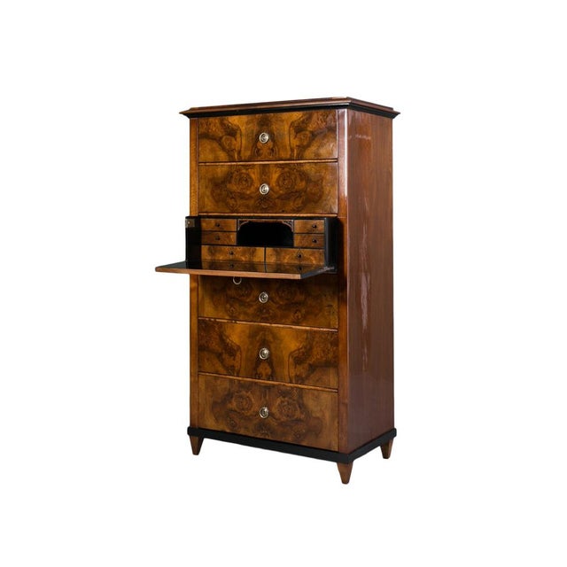 Biedermeier Walnut Chest of Drawers with Secretary For Sale - Image 13 of 13
