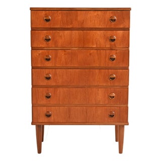 Danish Teak Chest of 6 Drawers, 1960s For Sale