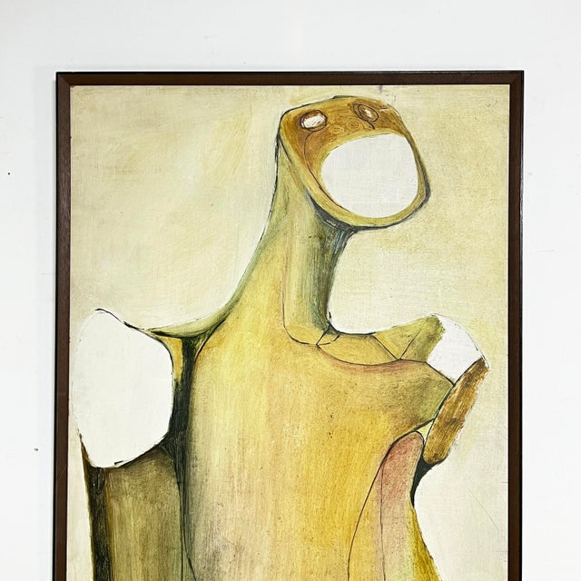 Abstract figurative painting, oil on fiberboard, signed Zeitner, dated 1963.