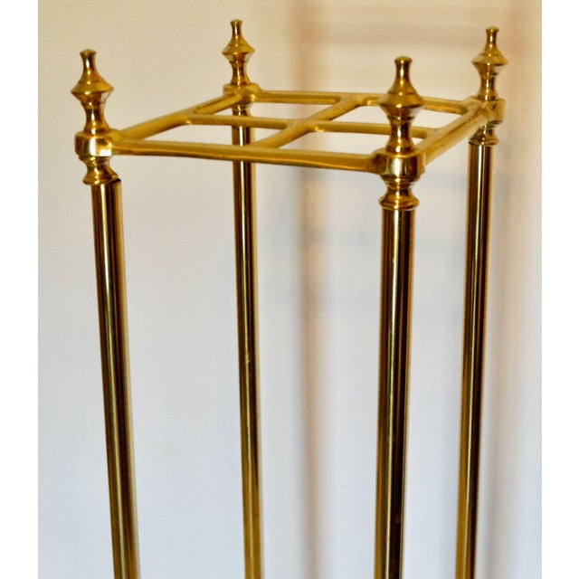 Brass & Iron Square Umbrella Stand For Sale - Image 10 of 10