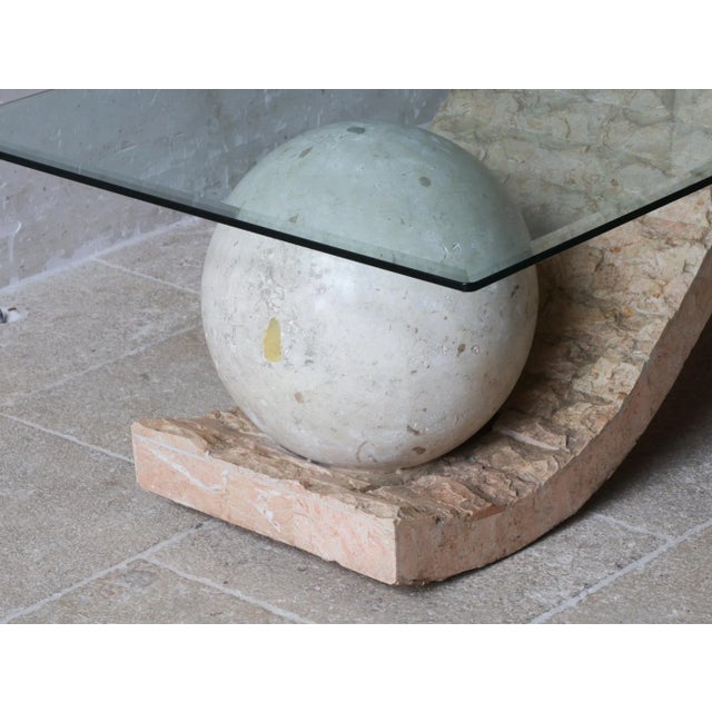 Postmodern Mactan Stone Geometric Coffee Table by Magnusen Ponte, 1980s For Sale - Image 6 of 10