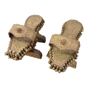Early 19th Century Turkish Bathhouse Platform Shoes 10k Gold Plated Ottoman Empire "Nain"