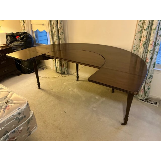 Mid 20th Century Vintage Crescent Desk / Cut Out Desk With Removable Middle For Sale - Image 5 of 8