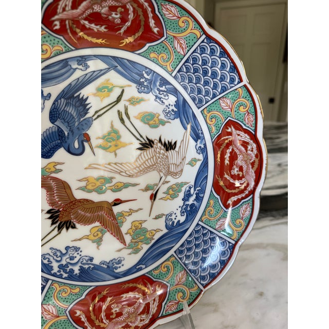 Made in Japan Imari Crane Motif Large Bowl For Sale - Image 10 of 18