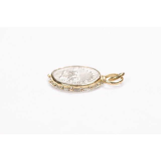 Silver Antoninianus Lion Pendant W 18k Gold For Sale In Atlanta - Image 6 of 13