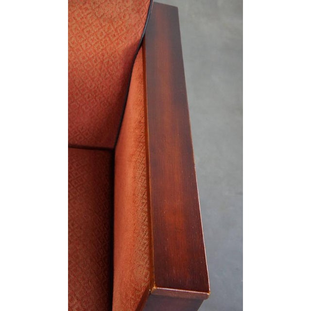 Red Art Deco Wooden Armchair with Red Upholstery For Sale - Image 8 of 15