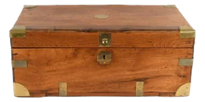 Antique Camphor Wood Tool Chest With Brass Hardware