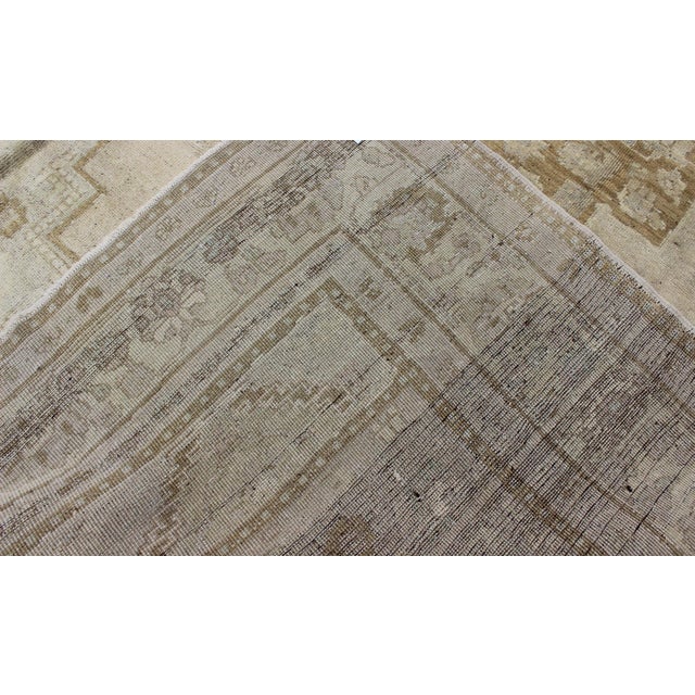 Taupe Pale Colored Vintage Turkish Oushak Rug in Gray, Taupe, Cream and Light Brown 6'11 X 10'8 For Sale - Image 8 of 8