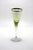 Hand-blown crystal glass with gold rim, elaborate peel and notch cut on the stem, delicate green colored cup and partly in...