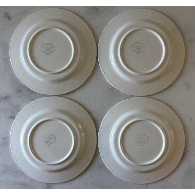 Ceramic Mid 20th Century Quadrifoglio Rose Embossed Plates - Set of 4 For Sale - Image 7 of 8