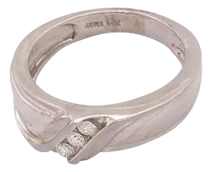 14Kt White Gold Three Diamond Ring .25 Total Diamond Weight