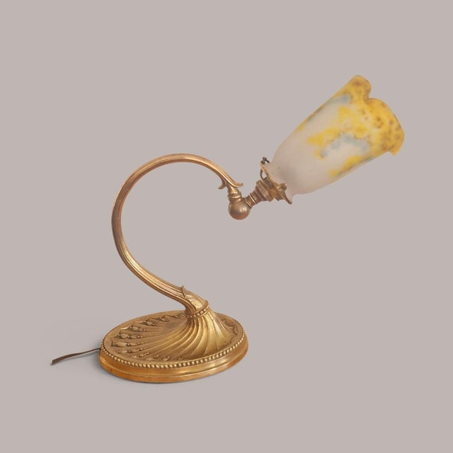 Art Nouveau Lamp in Gilt Bronze and Pâte De Verre by Muller Frères for Muller Frères, 1900 For Sale - Image 9 of 18